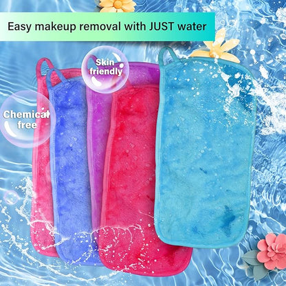 Nugilla Makeup Remover Cloth, 5 Packs Reusable Microfiber Makeup Remover Towels