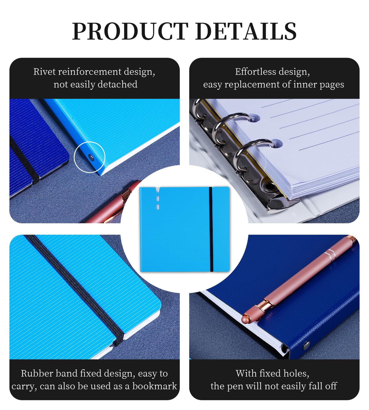 XMLINPER Business Card Holder Organizer, Can be Noted as a Business Card Book Binder Management Book with 168 Card Slots (Royal blue)