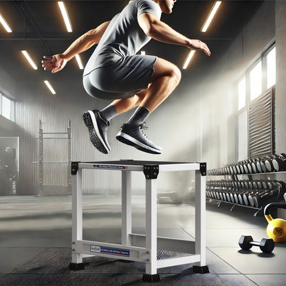 GanFindX Steel Plyo Box 12 Inch with 15 * 12 Inch Surface Metal Plyometric Jumping Box Home Gym Jump Trainer for Fitness Exercise Agility Stamina Conditioning Strength Training, White