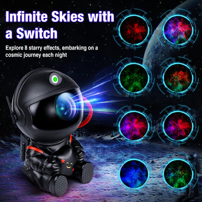 Astronaut Galaxy Projector Night Light – White Astronaut Holding Star, Star Projector Galaxy Lamp for Kids Bedroom, Space Decor & Gift