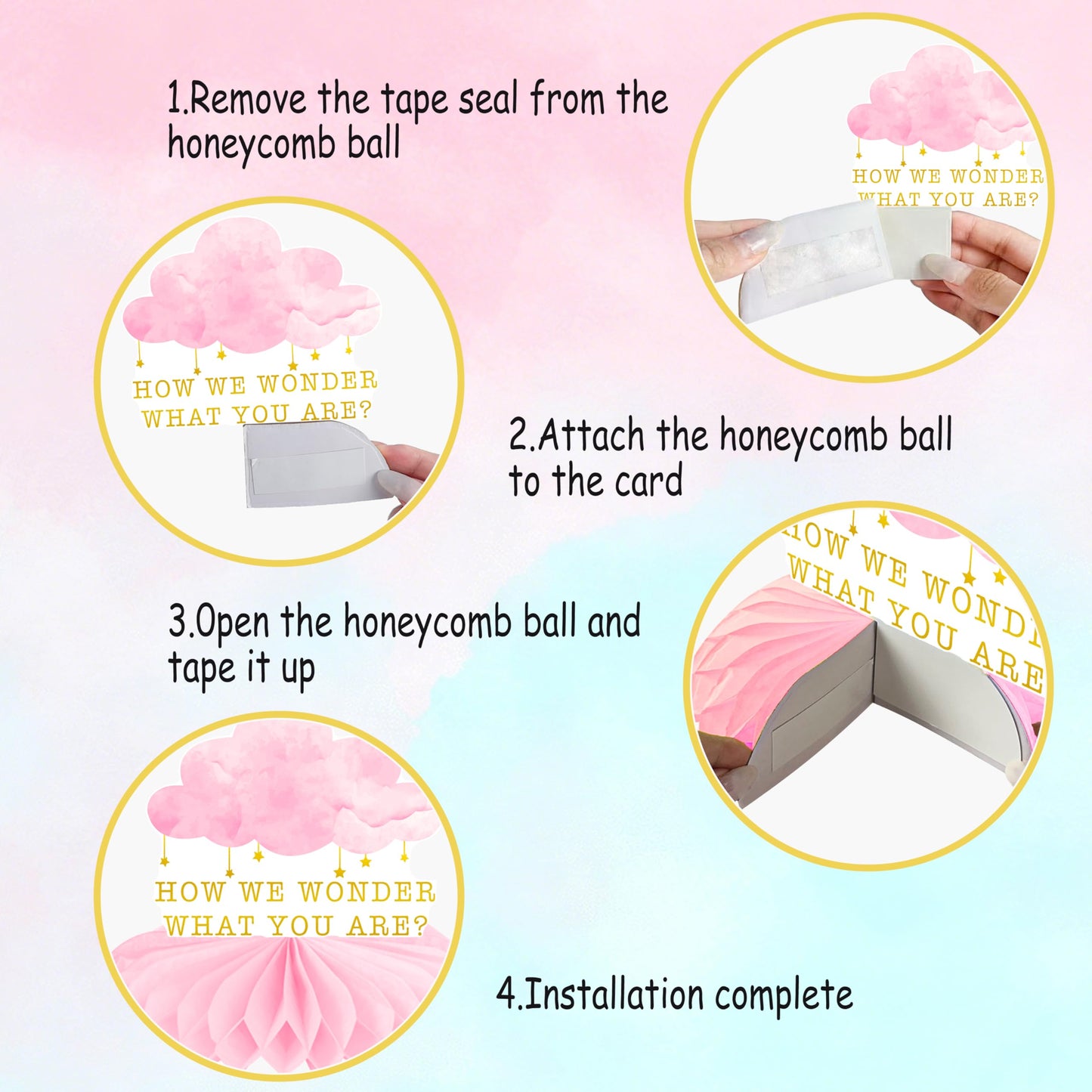 Twinkle Twinkle Little Star Gender Reveal Party Supplies Little Star Baby Shower Honeycomb Centerpieces 12PCS Pink and Blue Table Decorations Moon Cloud Centerpieces for Girls or Boys Birthday Decor