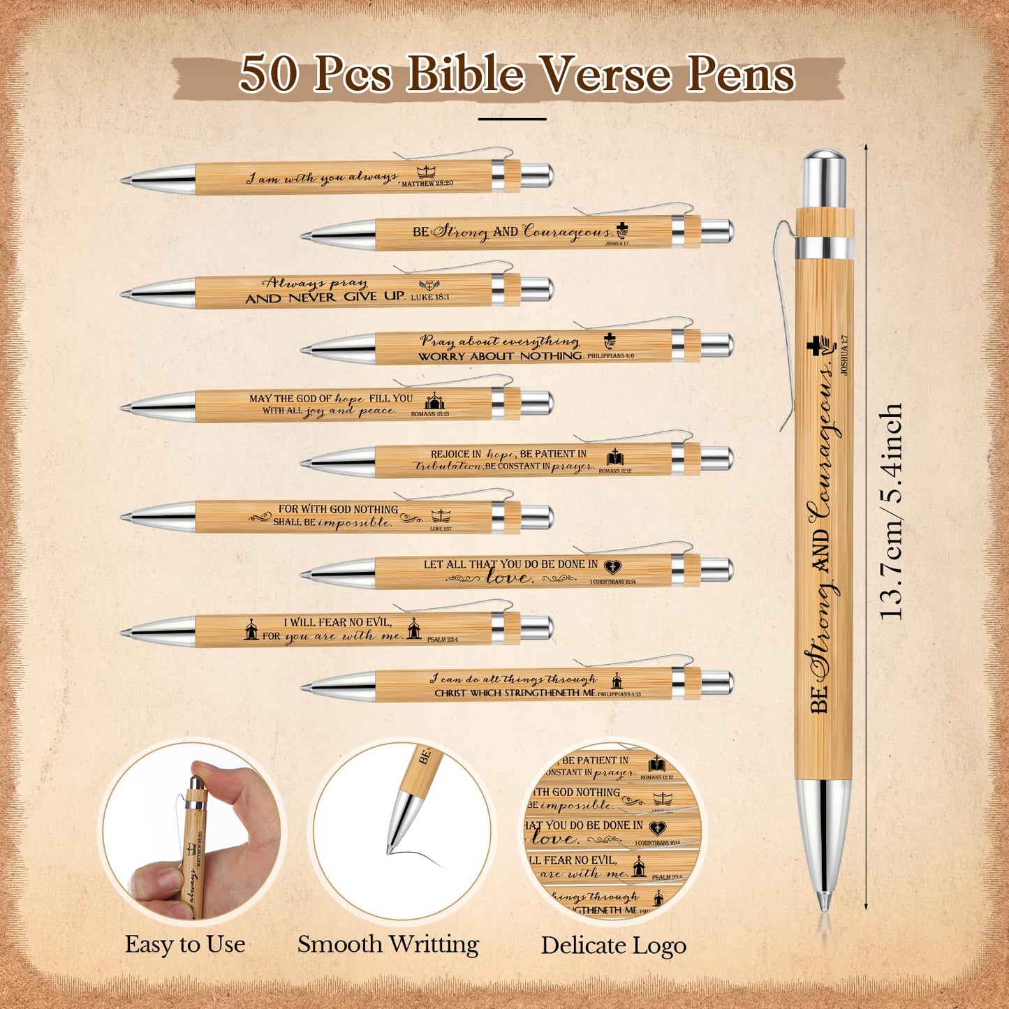 Spakon 100 Sets Fathers Day Gifts for Church Christian Pens Bulk Bible Verse Pen Religious Double Sided Emergency Numbers Bookmark for Men Women Sunday School