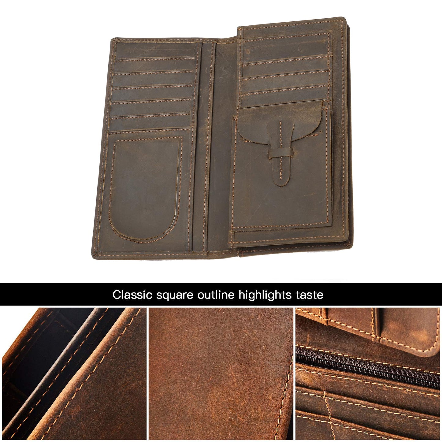 Plinvo Vintage Genuine Leather Wallet for Men, Bifold Slim Design with RFID Blocking and Gift Box (Brown-1)