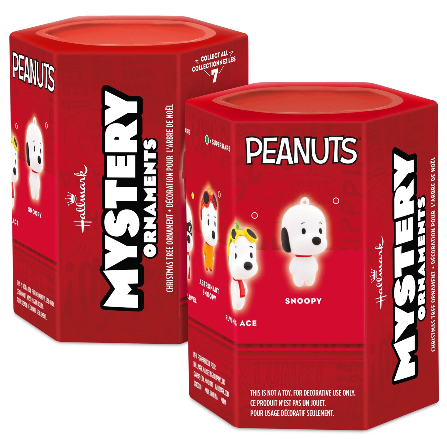Hallmark Peanuts Snoopy Series 2 Mystery Christmas Ornaments, Set of 2 (0003HCM1162)
