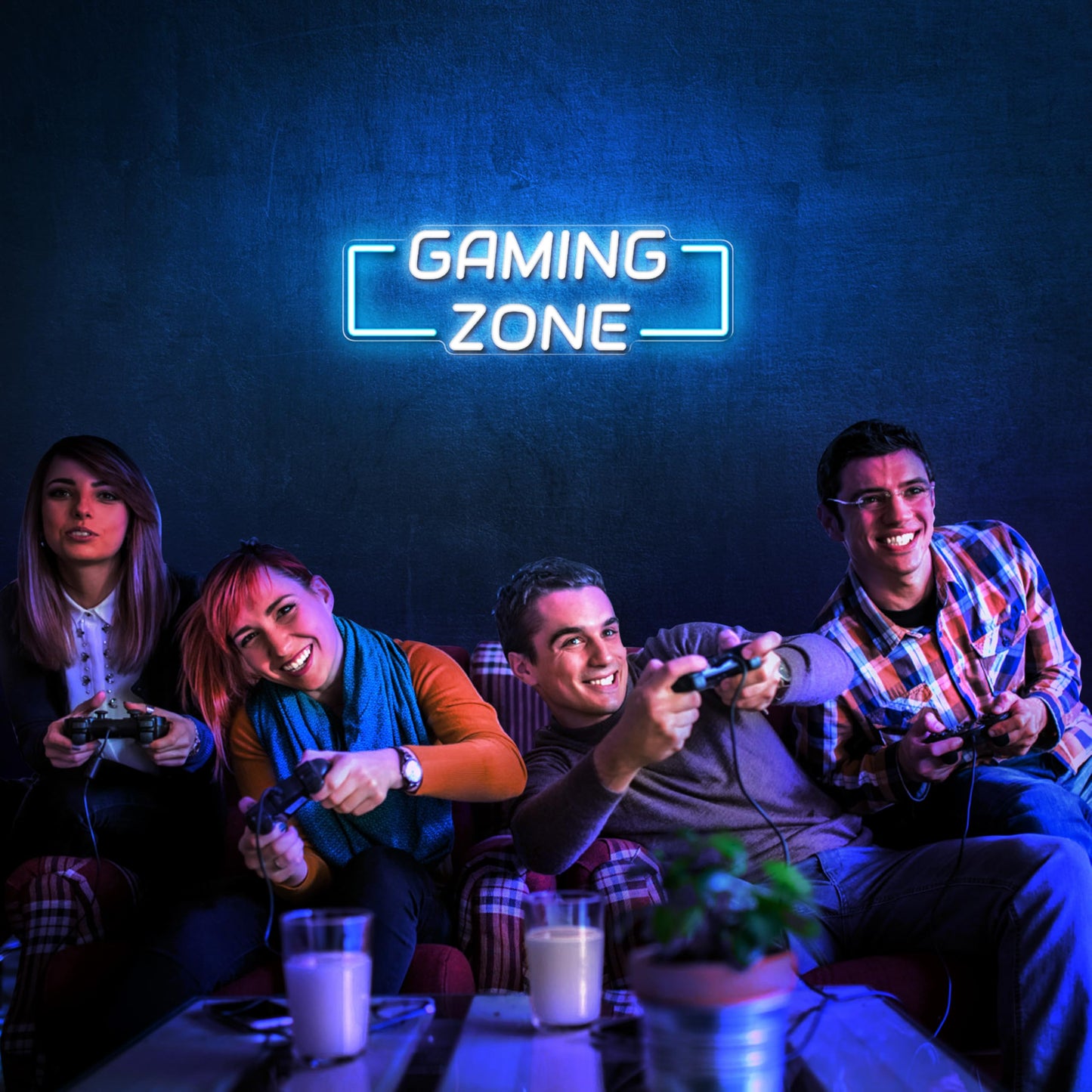 Kavaas Game Zone Neon Sign for Gameroom Wall Decor LED Light Signs - Gaming Zone Neon Sign for Teen Boy Bedroom- Best Gamer Gifts for Teenager, Kids