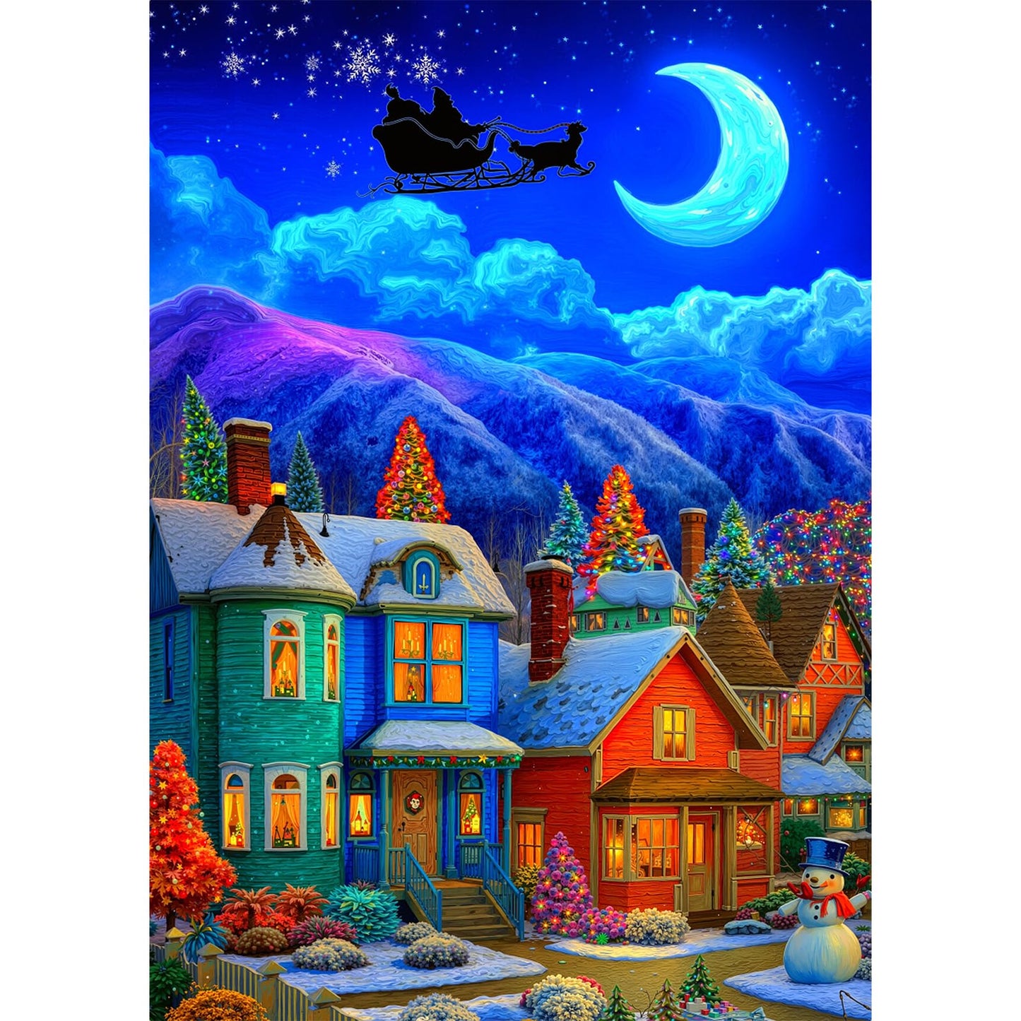 1000 Piece Magical Winter Town Puzzle for Adults