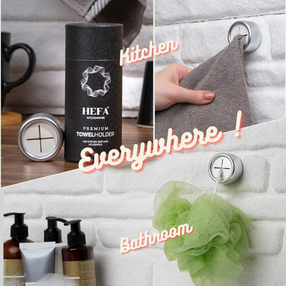 HEFA Towel Hooks, Towel Holder, Dish Towel Holder, Kitchen Organization, Kitchen Towel Hook, Kitchen Towel Holder, Hand Towel Holder, Kitchen Gadgets, Kitchen Essentials, Bathroom Accessories, 4 Pack