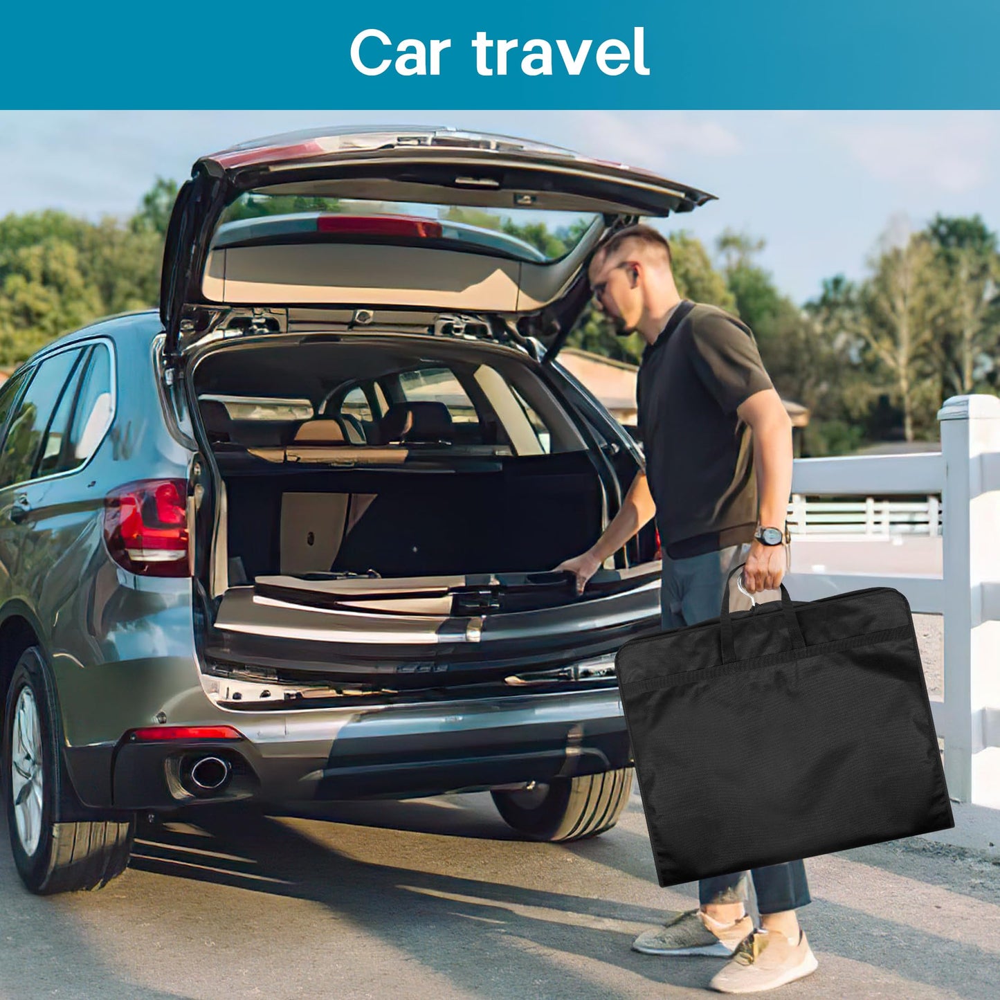 KIMBORA 54" Garment Bag for Travel, Gusseted Suit Bags for Men With Handle Garment Bags for Hanging Clothes Storage Suit Cover for Dress, Coats, Jackets, Shirts
