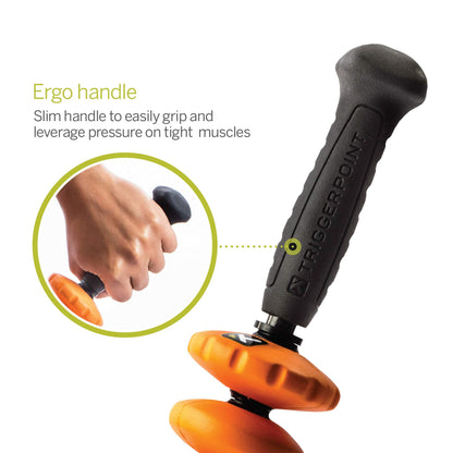 TRIGGERPOINT Performance Therapy STK Contour Flexible Handheld Massage Foam Roller with Ergonomic Handles, 19.5-Inch