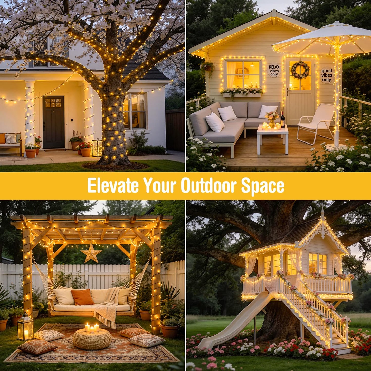 JMEXSUSS 66ft 200 LED Christmas Lights Outdoor, Warm White Christmas Tree Lights Indoor Plug in, 8 Modes Twinkle String Light for Outside Bedroom Wedding Party Classroom Dorm Ceiling Home Decorations
