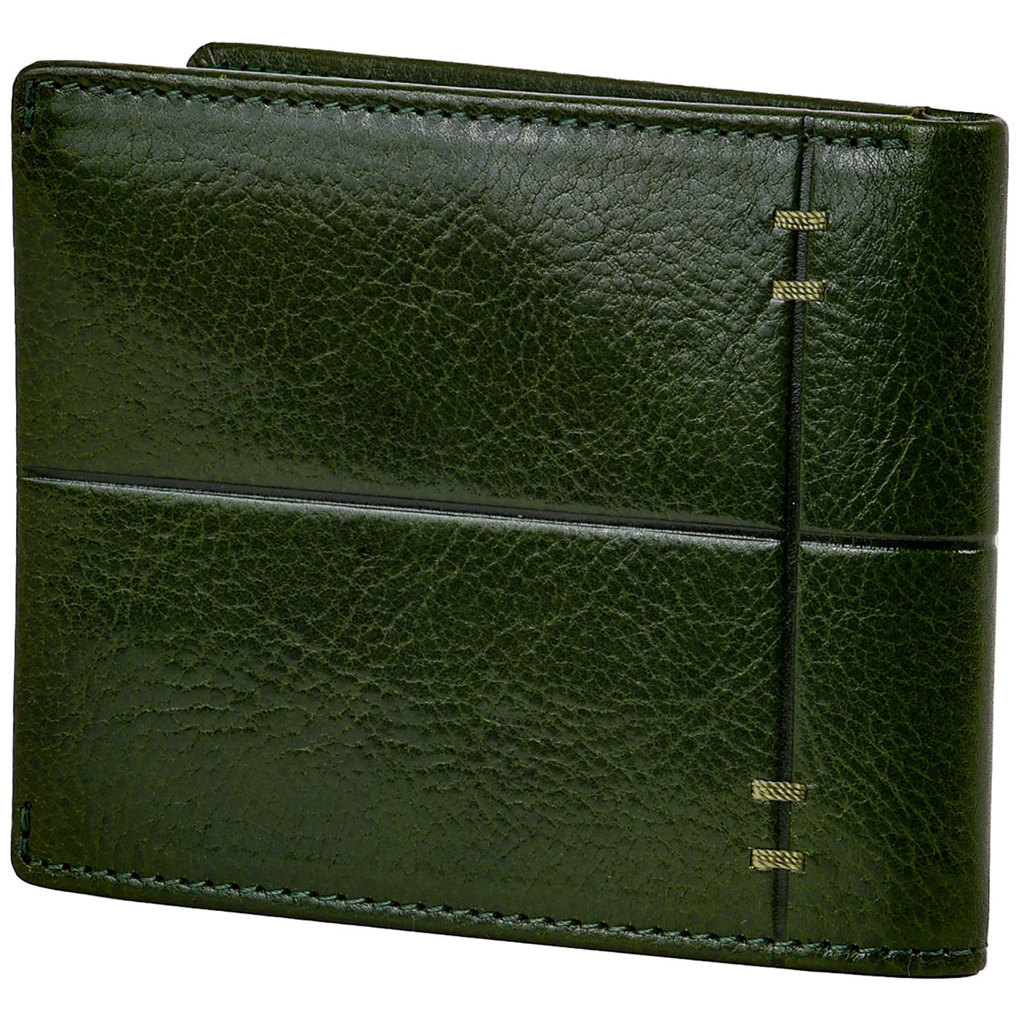 Time Resistance Leather Wallet – Italian Handmade Minimalist Design Wallet - Billfold Credit Card and Cash Holder (Green)