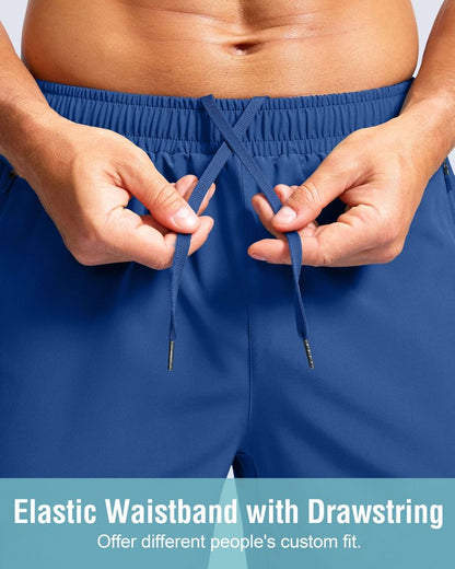 G Gradual Men's Athletic Running Shorts with Zipper Pockets Quick Dry 7"/ 5"/ 9" Workout Gym Shorts for Basketball Hiking(Royal Blue,5XL)