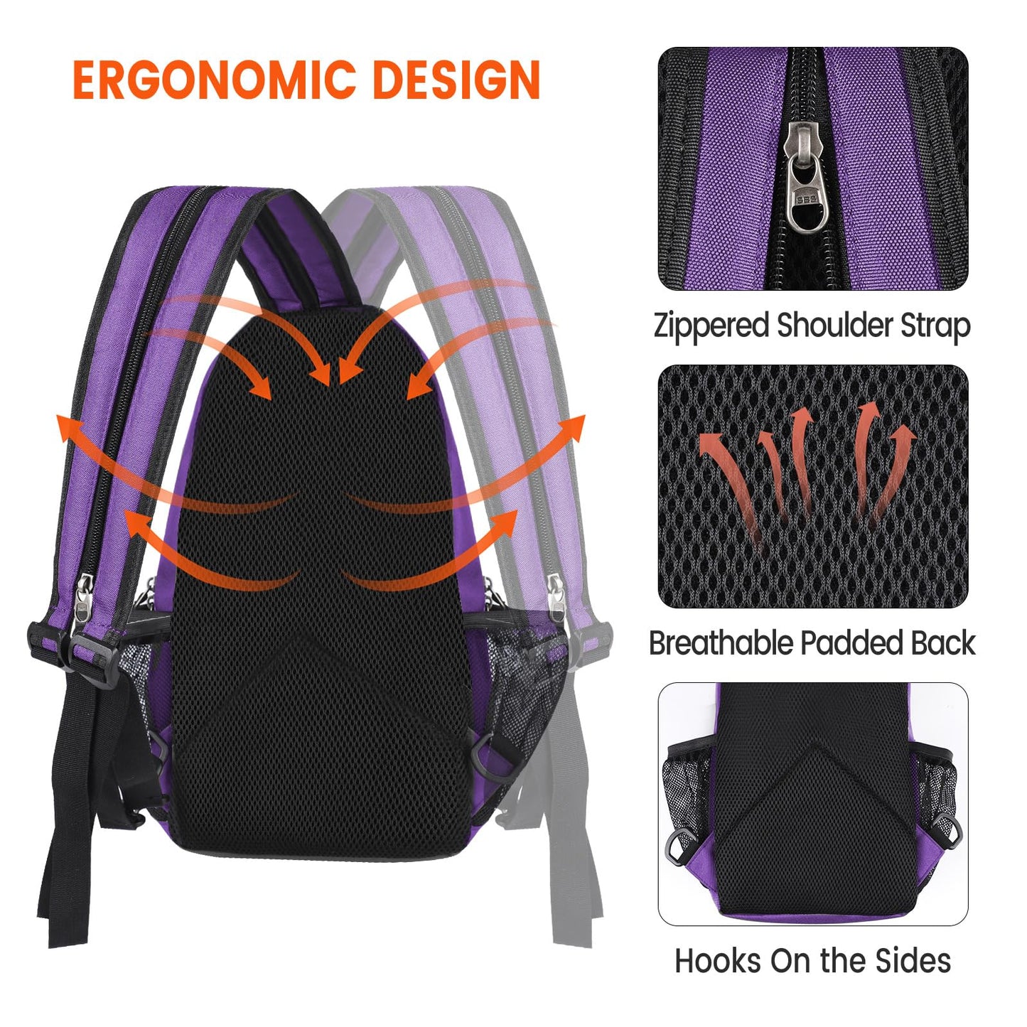 Afreter Crossbody Sling Backpack Men and Women Sling Bag Shoulder Backpack Travel Hiking Chest Bag Daypack (Purple)