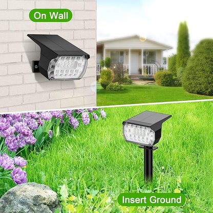 LANSOW Solar Spot Lights Outdoor Color Changing, 7 Modes/4 Pack, Waterproof, Solar Powered Flood Lights for Outside Yard Garden Pathway