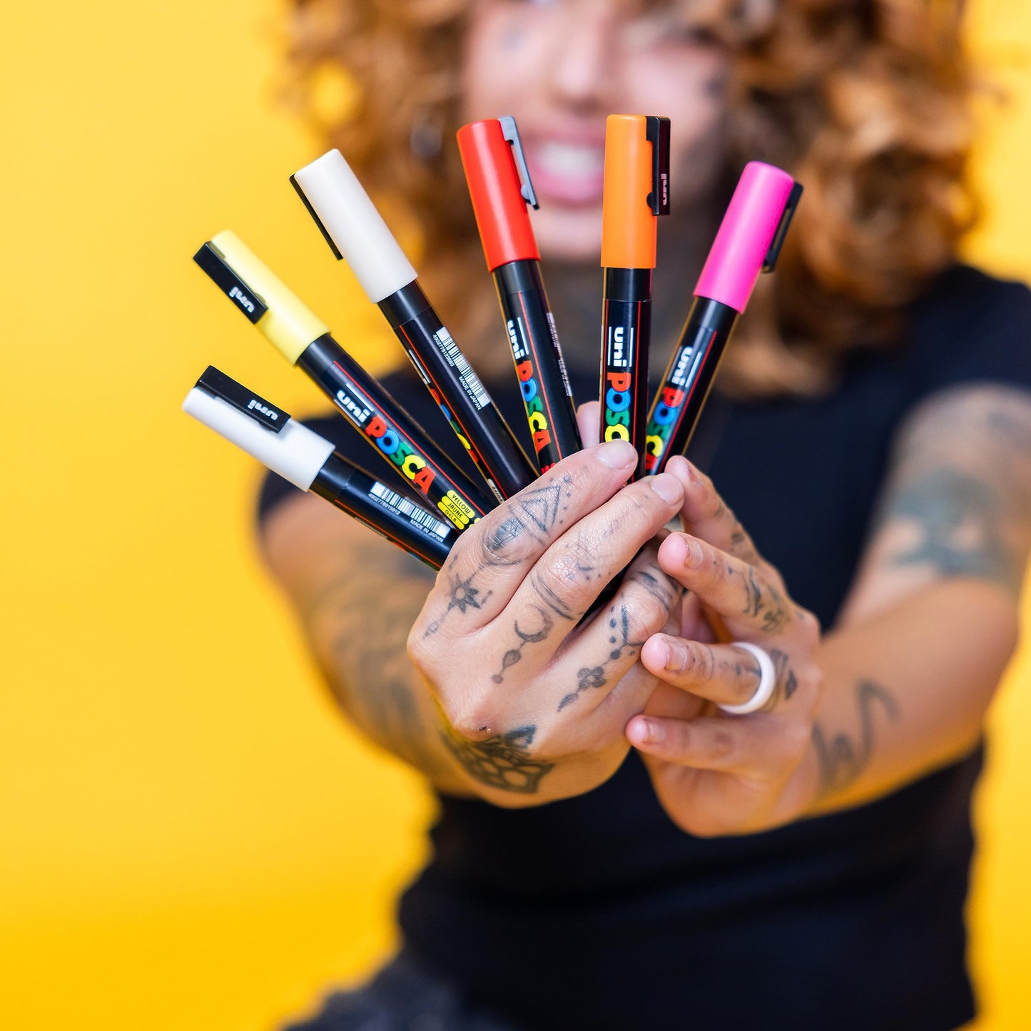 Posca Markers Set, 8 Extra Fine Paint Markers 1MR – Soft Tones – White, Sunshine Yellow, Apricot, Light Pink, Coral Pink, Lavender, Light Blue, Aqua Green