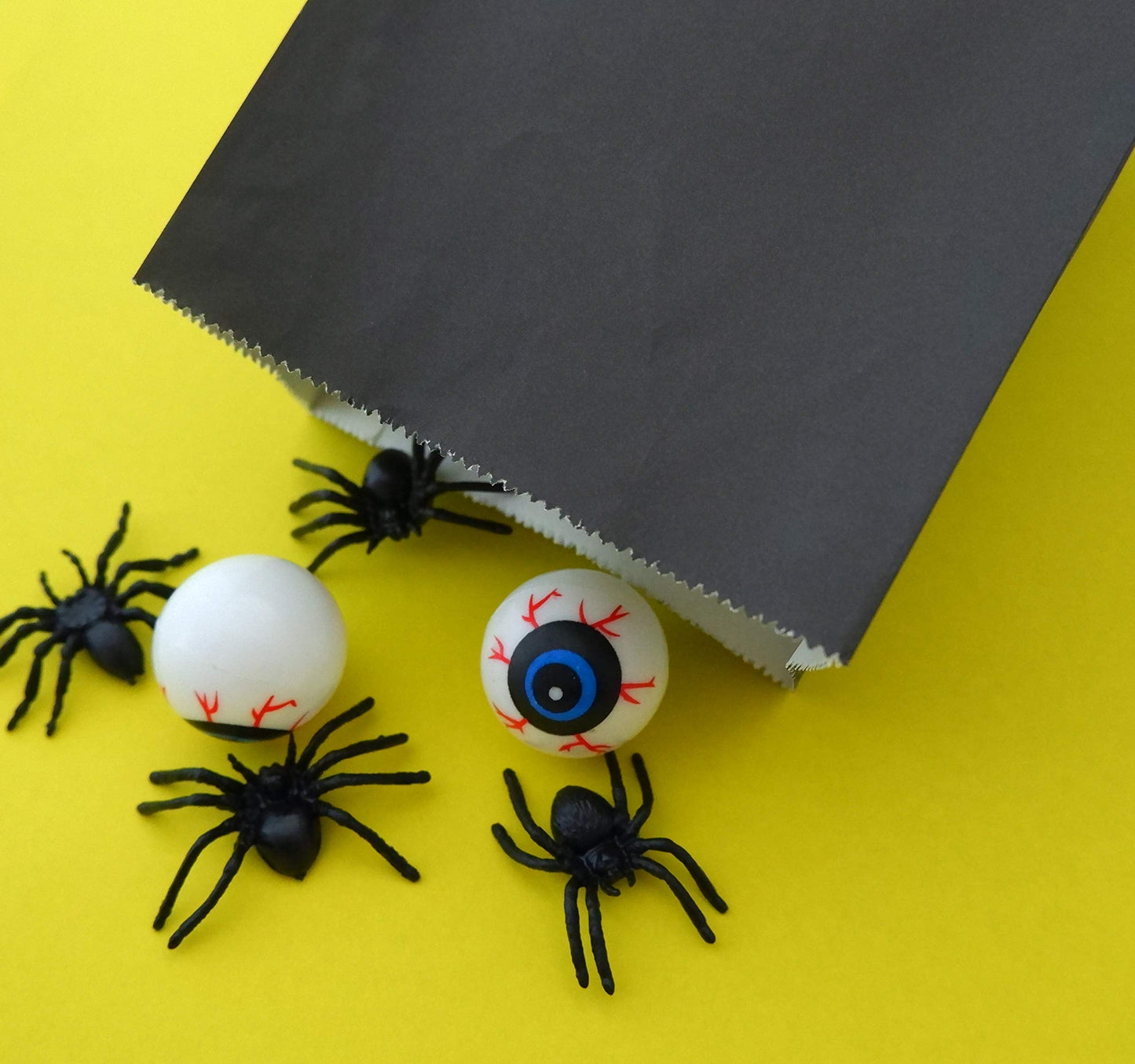Partay Shenanigans Party Favor Bags - 50 Pack Kraft Paper Goodie Gift Lunch Treat Bags and Party Supplies for Theme Kids Birthday, Halloween, NYE - 5"x3"x9" (Black)