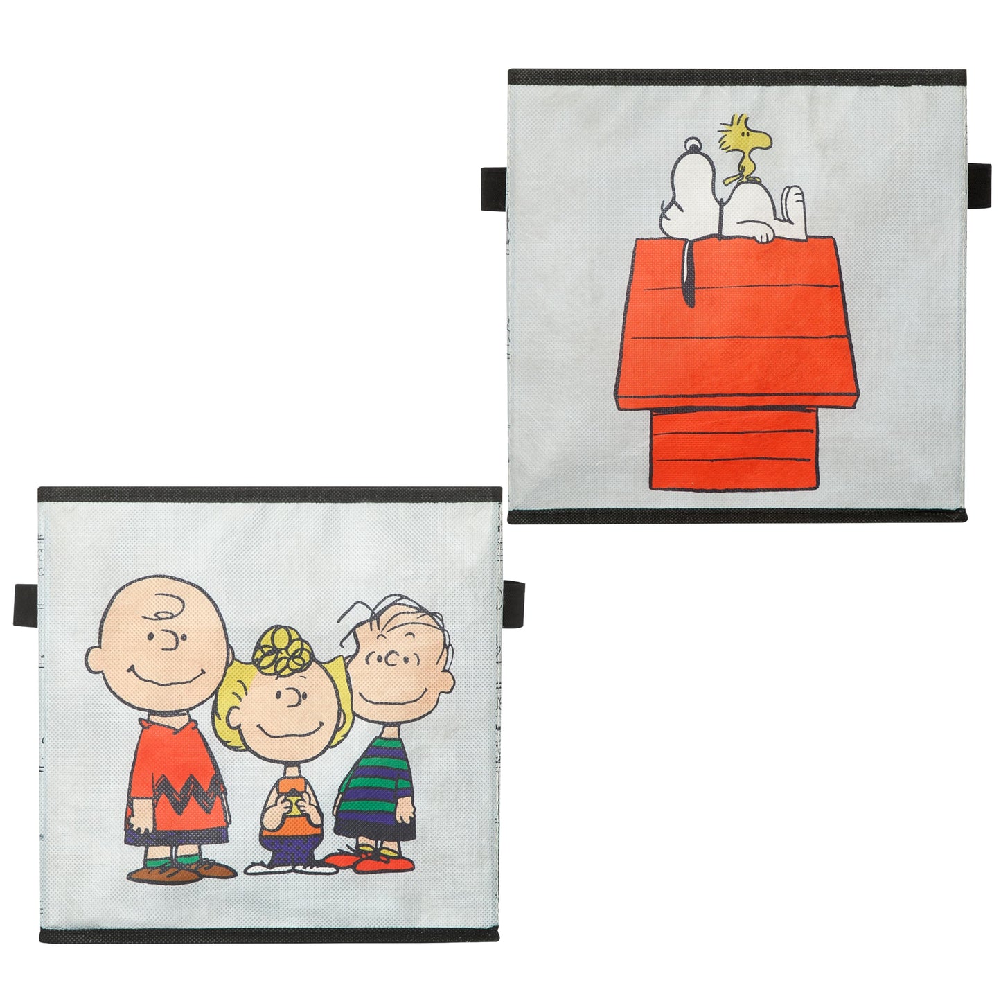 Idea Nuova Storage Cubes for Kids,2 Pack Collapsible Fabric Bins with Handles, Organizer Boxes for Bedroom, Playroom & Nursery,Peanuts
