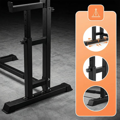 BARWING 49IN Adjustable Squat Rack Stand,770LBS Barbell Rack For Bench Press,Weight Bench Rack,Muti-functional Barbell Stand For Bench Press,Weight Lifting Easy to Assemble