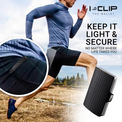 I-CLIP, Premium Men's Leather Wallet, Versatile Changeable Money clip, Secure Card Holder, Compact Men's Wallet Minimalist, Sleek Slim Design, Perfect Money Clip Wallet for Men - Gunmetal Black Carbon