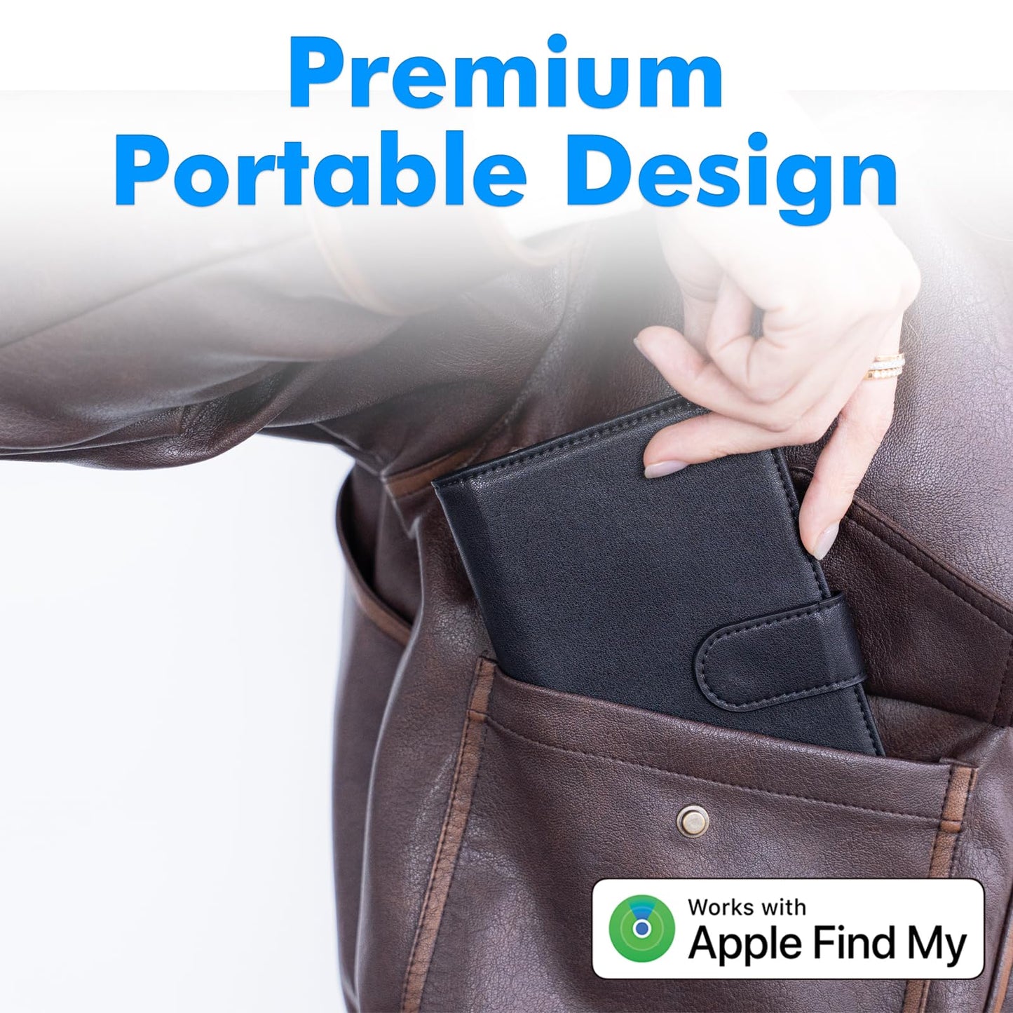 Travel Depot Trackable Passport Holder for Travel, Apple Find My Compatible Passport Wallet, Anti-Lost Passport Cover with Card Slots for Men & Women, Smart Travel Wallet