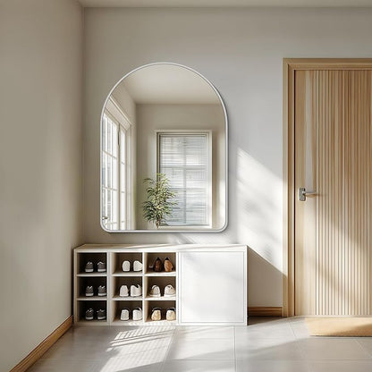 FORBATH Large Arched Wall Mirror 48x36 Inch, Silver Arch Bathroom Mirror with Aluminum Frame, Arched Mirror for Dresser, Fireplace,Entryway,Home Decor,Hanging or Leaning Against Wall
