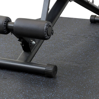 Xspec Interlocking Rubber EVA Foam Exercise Mat - Durable Gym Flooring Tiles | 48 sq ft (12 Tiles) | Black/Blue