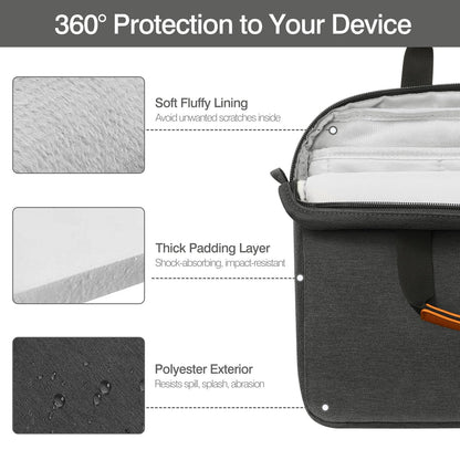 MoKo 9-11 Inch Tablet Sleeve Case, Protective Handle Shoulder Bag Fits New 11inch iPad Air M4 2026/Pro M5/M4, iPad A16 2025, 10th/Air 5/4th 10.9, iPad 9/8/7th 10.2, Tab S8/S9 11, Black & Gray