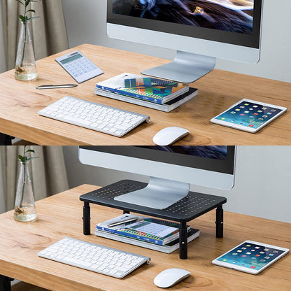 Bracwiser Monitor Stand Riser, Metal Computer Stand, 3 Height Adjustable Screen Riser with Mesh Platform for PS4, Laptop, Printer, Notebook and All Flat Screen, Holds Up to 20KG