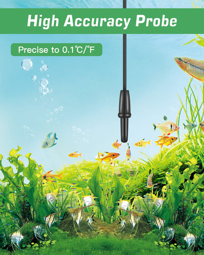 ZACRO 2 Pack Digital Aquarium Thermometer, Fish Tank Thermometer, Water Thermometer with Large LCD Display,Reptile Thermometer for Fish Tank Water Terrarium