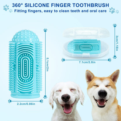 LDIIDII Dog Toothbrush Dog Tooth Brushing Kit Dog Finger Toothbrush for Dog Teeth Cleaning&Dog Dental Care,Cat Toothbrush Dog Tooth Brush Puppy Toothbrush (Blue Green Pink Purple(4-Pack))