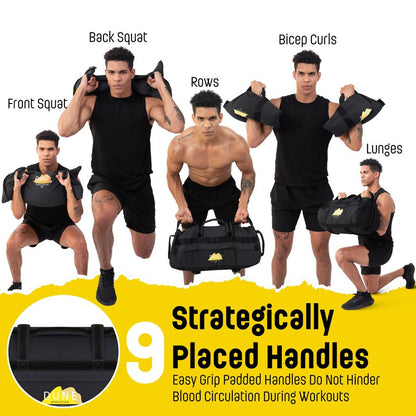 Sandbags for Working Out (Unfilled) - Enhance Your Fitness with Our Workout Sandbag, Versatile & Durable Sand Bags for Weight Training | 15-75 lbs Sand Bag for Exercise – Dark Gray - Guide Included