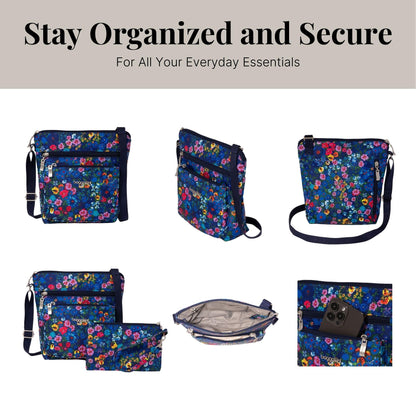 Baggallini Pocket Crossbody Bags for Women 8x8 Small Lightweight Durable Water-resistant Travel Purse W/Rfid