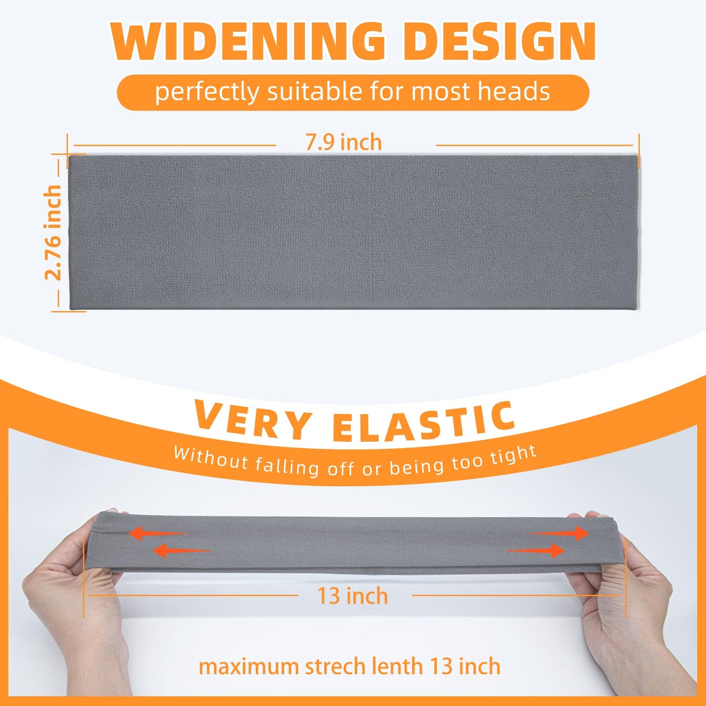 Headbands for Women 8PCS [Summer-Exclusive Headband], Non Slip Sports Headband Elastic Soft Running Fashion Headband Absorb Sweat Headbands for Men for Women for Working Out, Travel