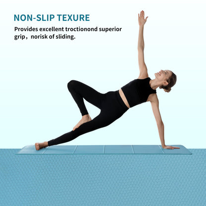 PROIRON Foldable 72"x24"x0.24"(6mm) TPE Yoga Mat,NOT PVC!!!-Folding Yoga Mat Thick for Home Workout & Travel, Eco-Friendly TPE Non Slip Yoga Mats with Storage Bag,Portable Yoga Mat for Home Gym, Pilates, Fitness,Stretching-turquoise
