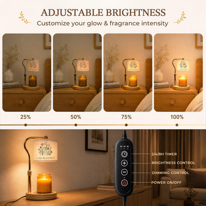 GIFTELIX Candle Warmer Lamp with Timer Dimmable - Electric Candles Wax Warmers Adjustable Height - House Warming New Home Decor - Christmas Birthday Gifts for Women Friend Sister Christian Friendship