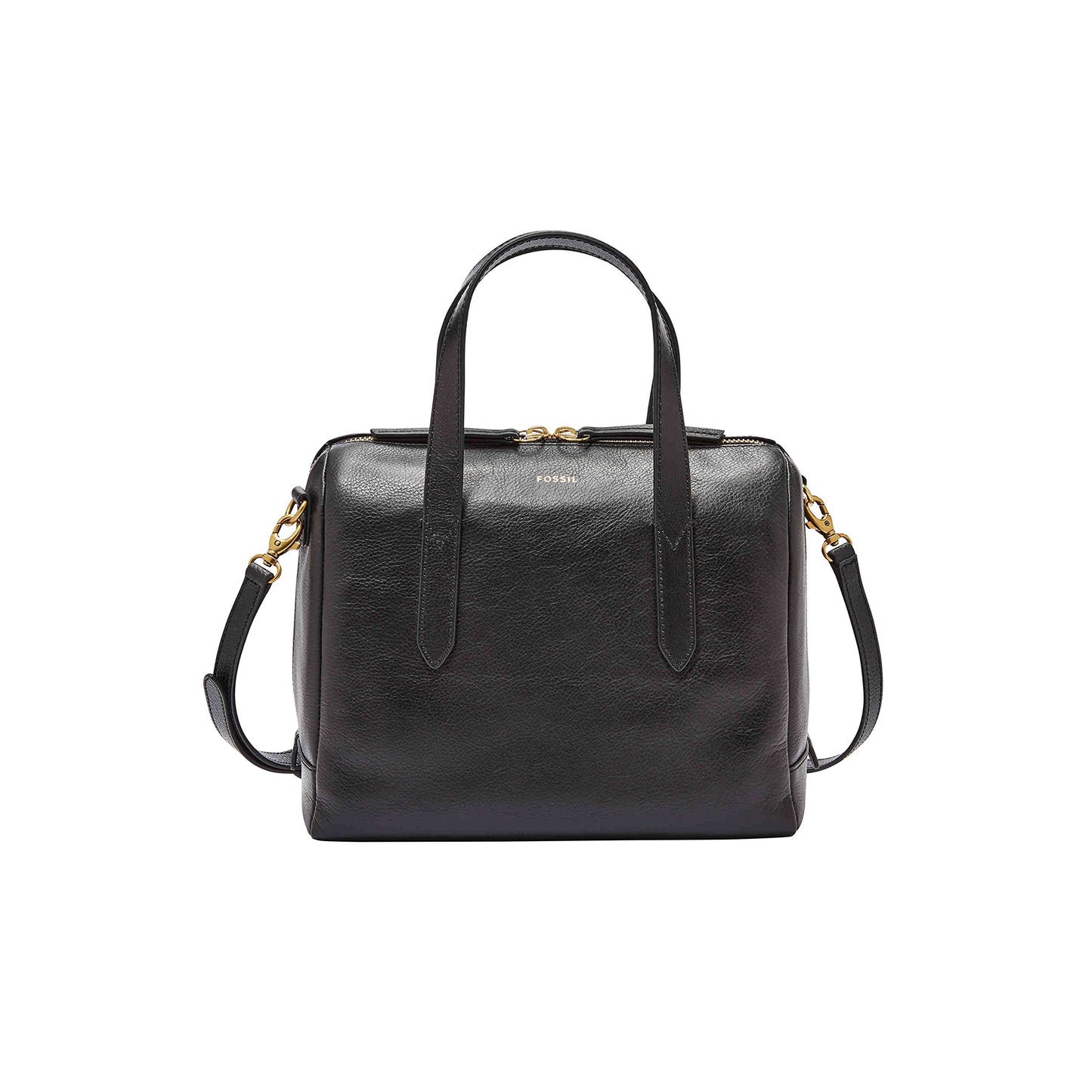 Fossil Women's Sydney Leather Satchel Purse Handbag, Black