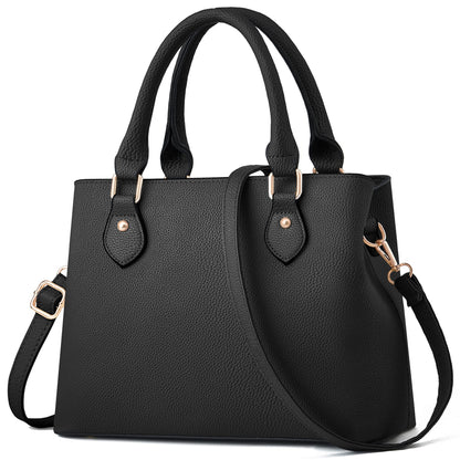 CHICAROUSAL Purses and Handbags for Women Leather Crossbody Bags Women's Tote Shoulder Bag (Black cc)
