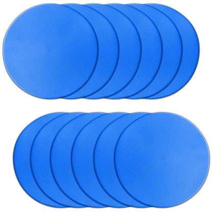 PIKZH Poly Spot Markers 9 inch 12 Pcs Non-Slip Rubber Agility Training Markers Floor Dots Flat Field Cones for Football Soccer Ball Basketball School Exercise Drills Gym Dance Practice TPE Blue