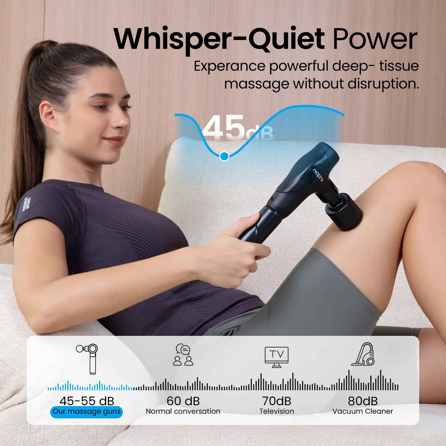 NAPRE 3-in-1 Mini Massage Gun with Heat and Cold,Deep Tissue Back Massage with Detachable Handle for Neck/Body Pain Relief,Portable Handheld Percussion Muscle Massager,Small & Quiet,5 Heads,with Case