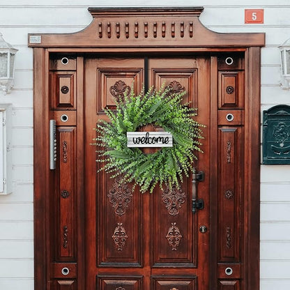 Boxwood Wreaths for Front Door, Green Artificial entryway Large Wreath, Sping Summer All Years Wall Door Home Farmhouse Decoration