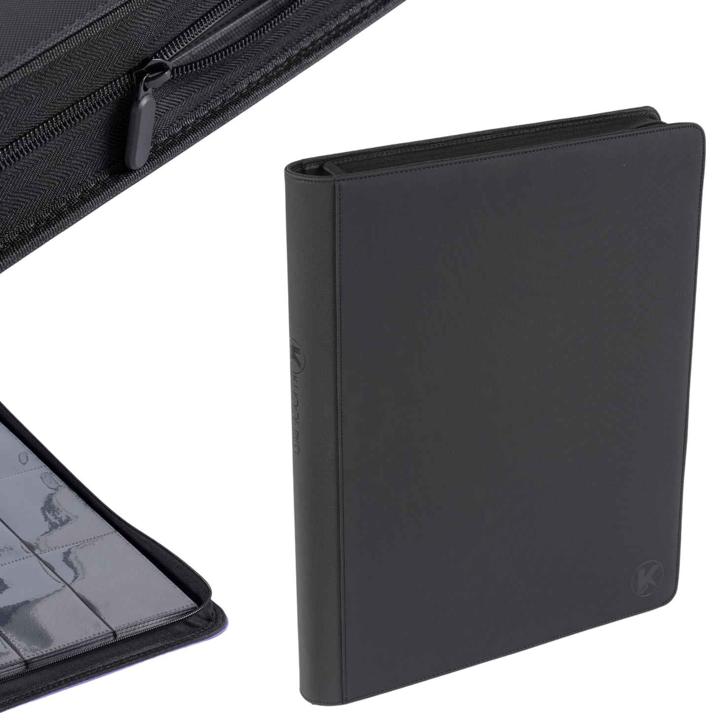 KUOOKING 1408+ Pockets Trading Card Binder, 16-Pocket Card Ablum Compatible with MTG,Sports Cards & Other Standard Size Trading Card (Black)