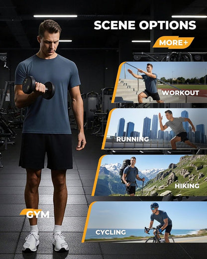 Men's Workout Shirts - 2 Pack Black Quick Dry Moisture-Wicking T-Shirts for Gym & Running