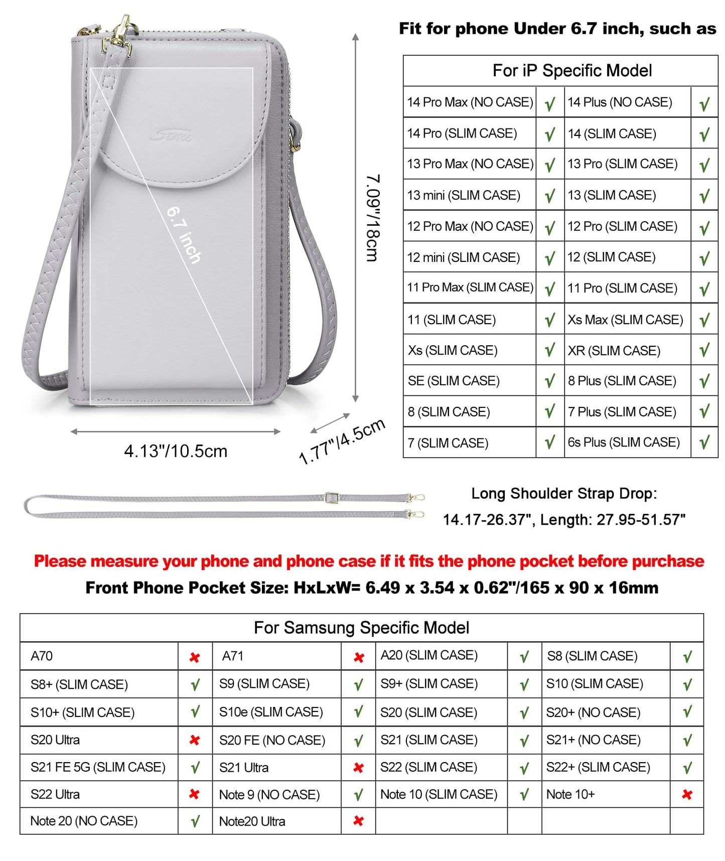 S-ZONE Small Crossbody Bags for Women Cell Phone Purse RFID Blocking Wallet Purses with Credit Card Slots