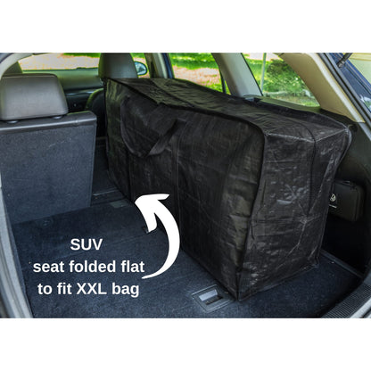 BAG-THAT! 68.5 GAL 2 Pack XXL Jumbo Extra Large Heavy Duty Stronger Handles Storage Bags Moving Totes Zippered Reusable Wrap Around Handle Storage Totes