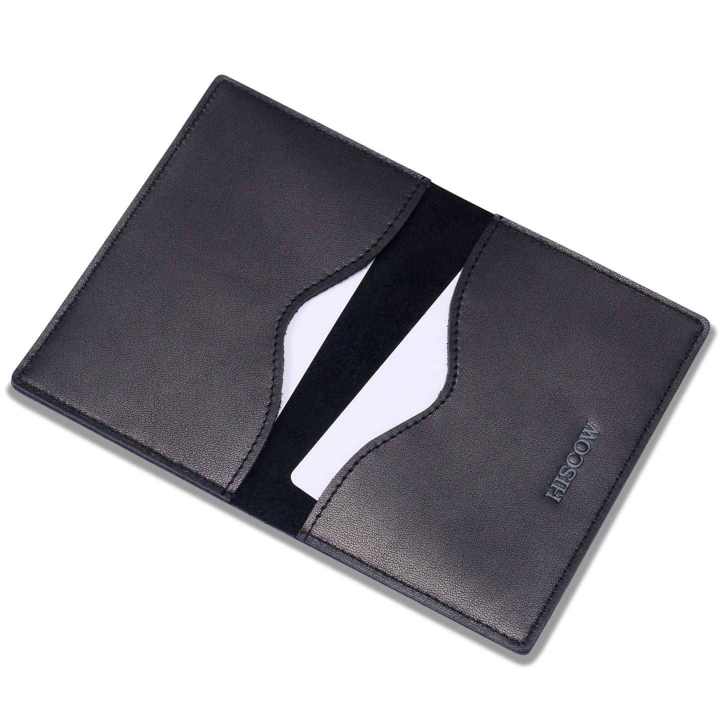 HISCOW Minimalist Thin Bifold Card Holder - Italian Calfskin