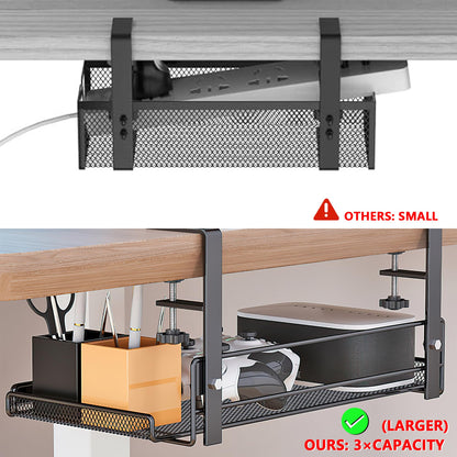 LIFEFAN Under Desk Cable Management Tray Cord Wire Shelf Organizer (Large)