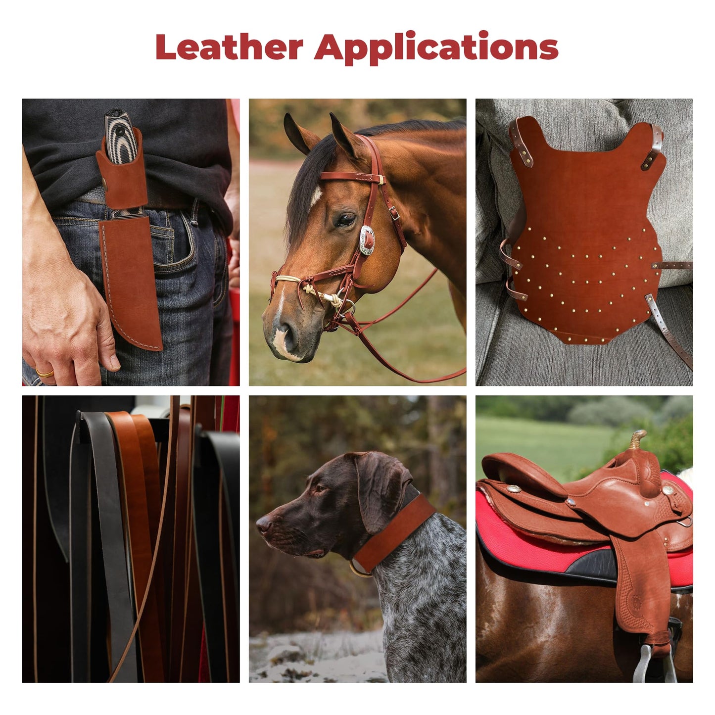 ELW 8-10 oz (3-4 mm) Skirting Veg Tan Leather | Chestnut 1-2 SQFT| Thick Cowhide Tooling Leather Sheet for Belts, Saddle, Holster, Sheaths, Bulk Real Leather Pieces, Crafts, Remnants, Scraps USA