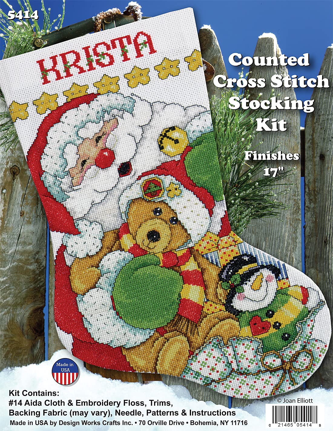 Santa Counted Cross Stitch Stocking Kit