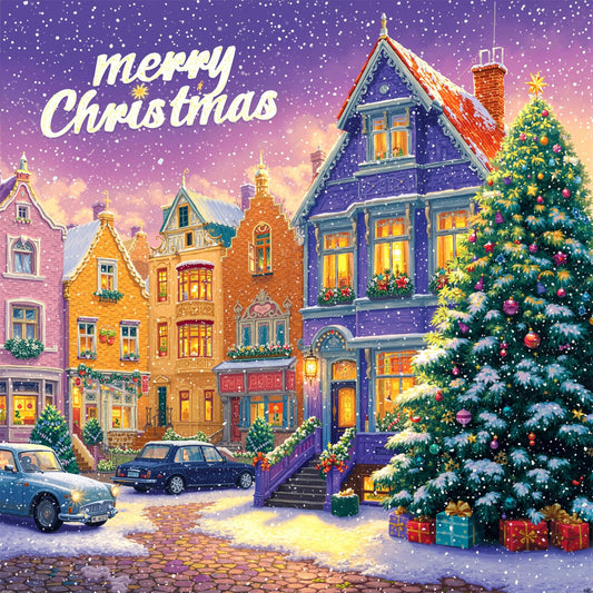 1000 Piece Jigsaw Puzzle for Adults, Magical Snowy Winter Town with Twinkling Lights & Colorful Houses, Stress Relief Art Puzzle, Ideal Gift for Birthdays & Winter Holidays, Festive Home Decor