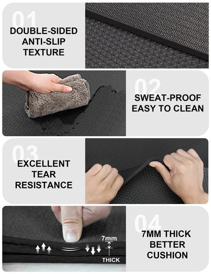 Large Workout Mat 6'x2' & 6'x4' - Home Gym Flooring for Weightlifting, Jump Rope, MMA, Yoga, Cardio, Stretch, Plyo, HIIT - Shoe-Friendly